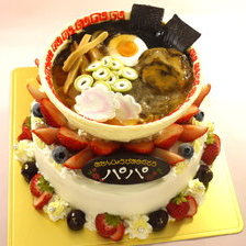 ラーメンの立体ケーキ【6号6～7人用￥9,000～】