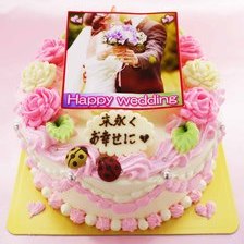 ウェディング写真ケーキ【4号2～3人用￥3,900～】