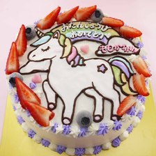 ユニコーンのイラストケーキ【5号4～5人用￥5,100～】