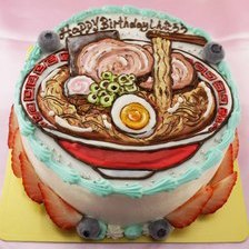 【店頭受取】ラーメンのイラストケーキ（しょうゆ味？）を作りました