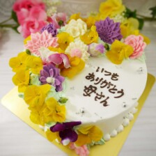 食べれる花飾りのケーキ【全２種】