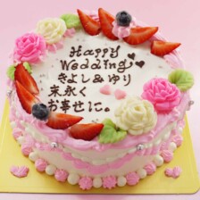 【店頭受取】ウェディングをイメージしたお手紙ケーキを作りました
