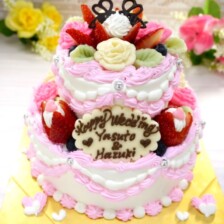 ウェディング２段ケーキ【下5号5～7人用￥6,500～】