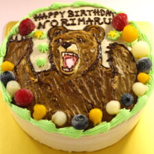 【イラストケーキ】クマのイラストケーキをお作りしました
