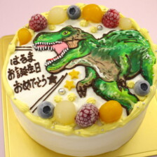 ティラノサウルスのイラストケーキ【５号～】