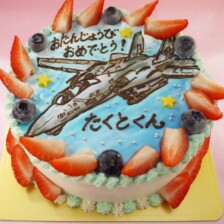 【店頭受取】戦闘機のイラストケーキを作りました