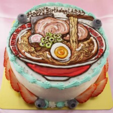 【店頭受取】ラーメンのイラストケーキ（しょうゆ味？）を作りました