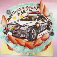 【店頭受取】パトカーのイラストケーキを作りました