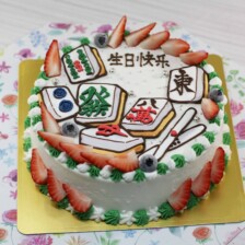 麻雀のイラストケーキ【5号4～5人用￥5,600～】