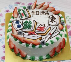 麻雀のイラストケーキ【5号4～5人用￥5,600～】
