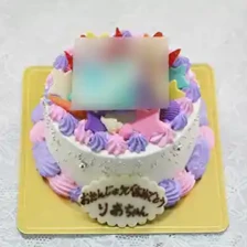 貝殻と星の写真ケーキ　4号（12㎝・約2～3人用）￥5,200（税込）～