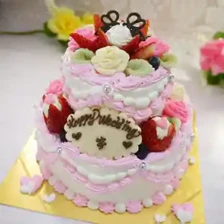 【２段ケーキ】ウェディング２段　下5号上3号（15㎝/9㎝・約5～7人用）￥7,700（税込）～