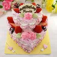 【２段ケーキ】ハートアニバーサリー２段　下5号上3号（15㎝/9㎝・約5～7人用）￥7,700（税込）～