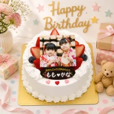 写真ケーキ　4号（12㎝・約2～3人用）￥4,100（税込）～