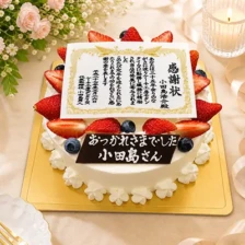 賞状ケーキ　6号（18㎝・約6～7人用）￥7,100（税込）～