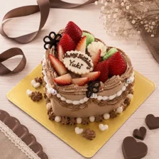 【ハート】ハートアニバーサリー（チョコクリーム）　4号（12㎝・約2～3人用）￥3,900（税込）～