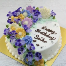 【生花】　花飾りのケーキ　4号（12㎝・約2～3人用）￥4,500（税込）～