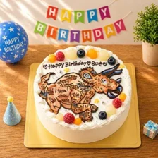 【全国配送】（恐竜）トリケラトプスのイラストケーキ