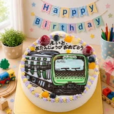 【全国配送】（乗り物）電車のイラストケーキ