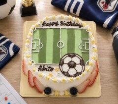 【スポーツ】サッカーコートのイラストケーキ
