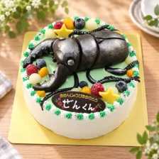【全国配送】（昆虫・爬虫類）クワガタの立体ケーキ