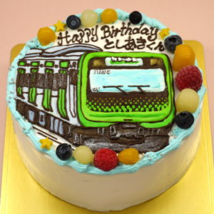 全国配送可能な電車のイラストケーキ