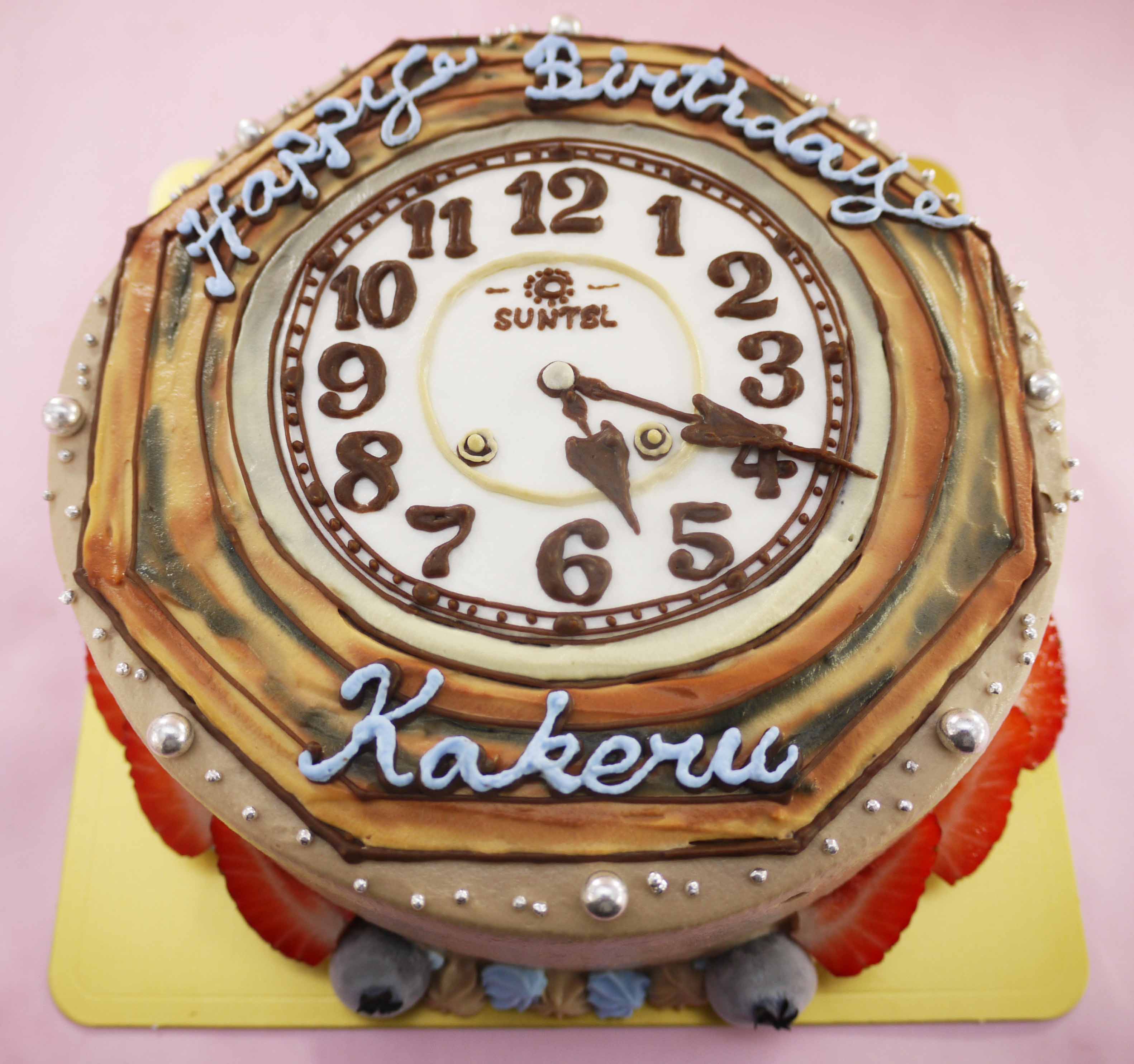 時計のイラストケーキ