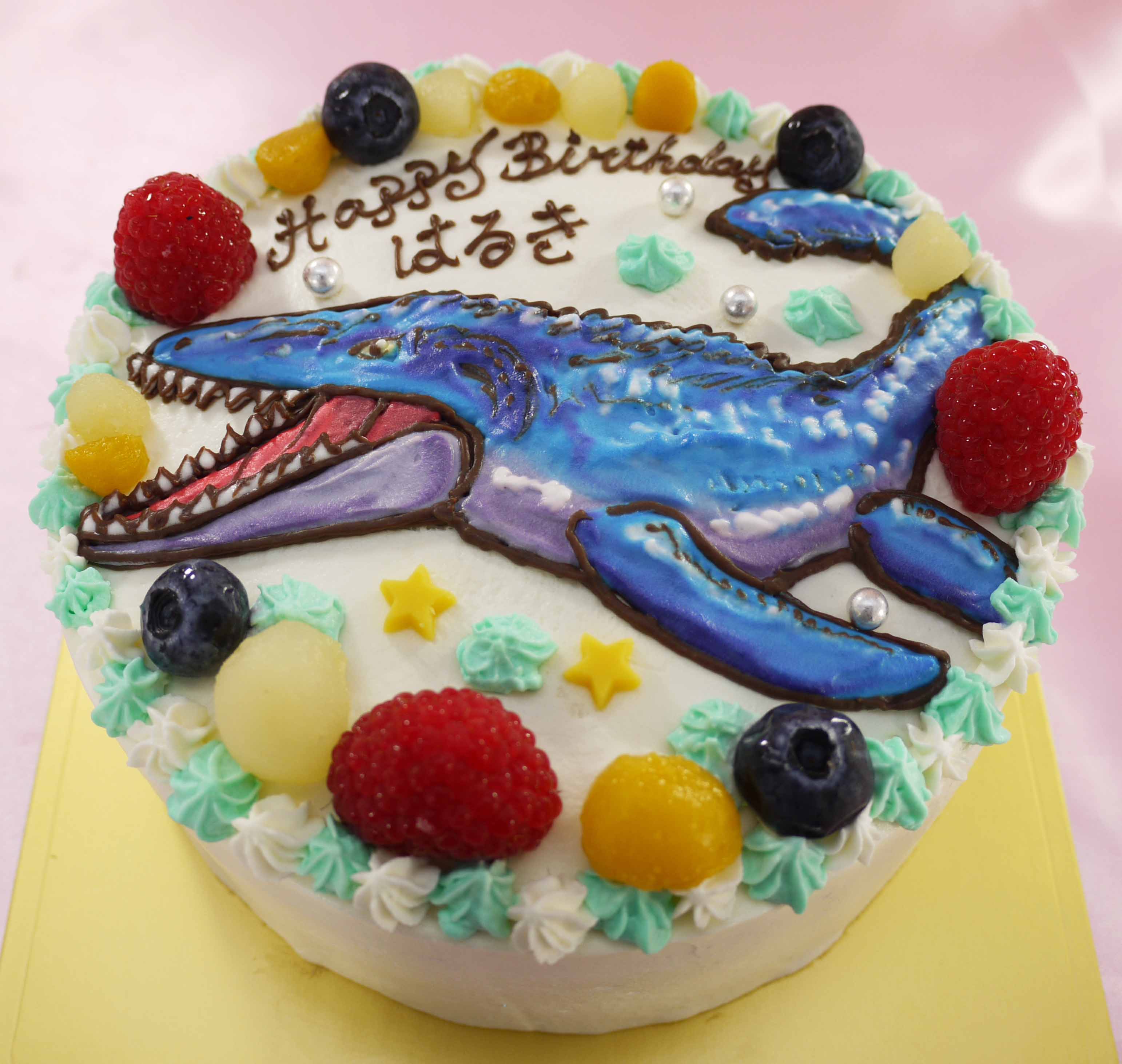 モササウルス（恐竜）のイラストケーキ