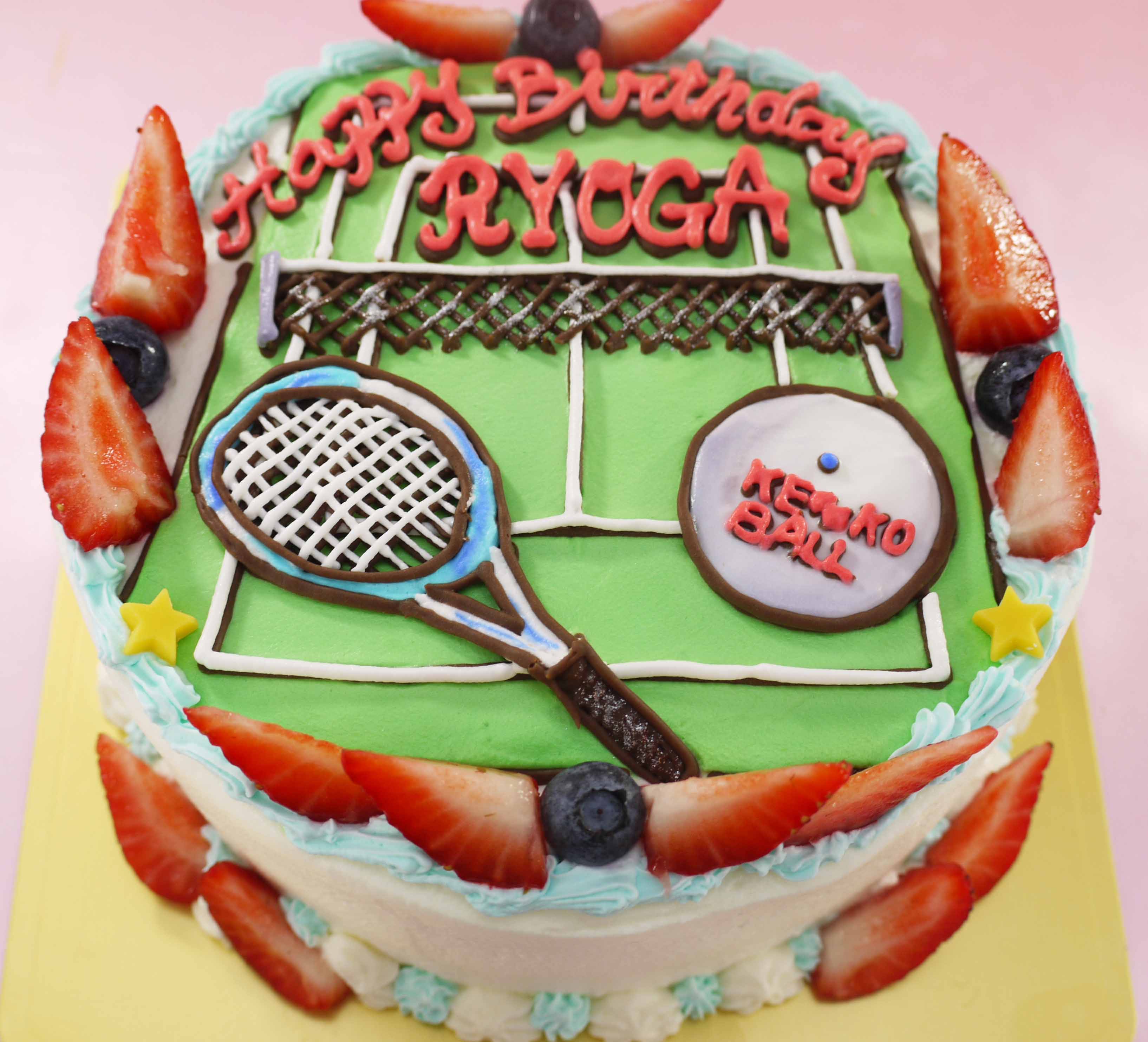 テニスのイラストケーキ