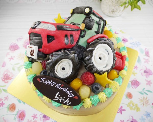 トラクターの立体ケーキ