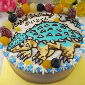 全国配送可能なアンキロサウルスのイラストケーキ
