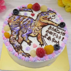 全国配送可能なケラトサウルスのイラストケーキ