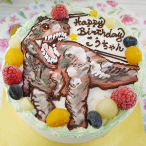 全国配送可能なカルタノサウルスのイラストケーキ