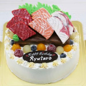 全国配送できる刺身やお寿司の立体ケーキ