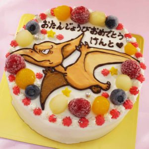 全国配送可能なプテラノドンのイラストケーキ