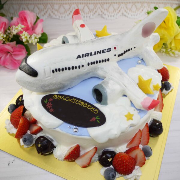 飛行機の立体ケーキ