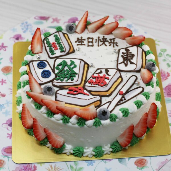 麻雀のイラストケーキ