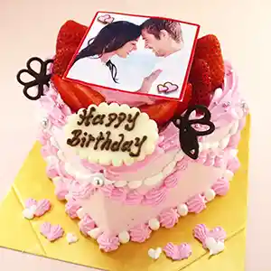 ハートアニバーサリー（苺クリーム）写真付　4号（12㎝・約2～3人用）￥4,400（税込）～