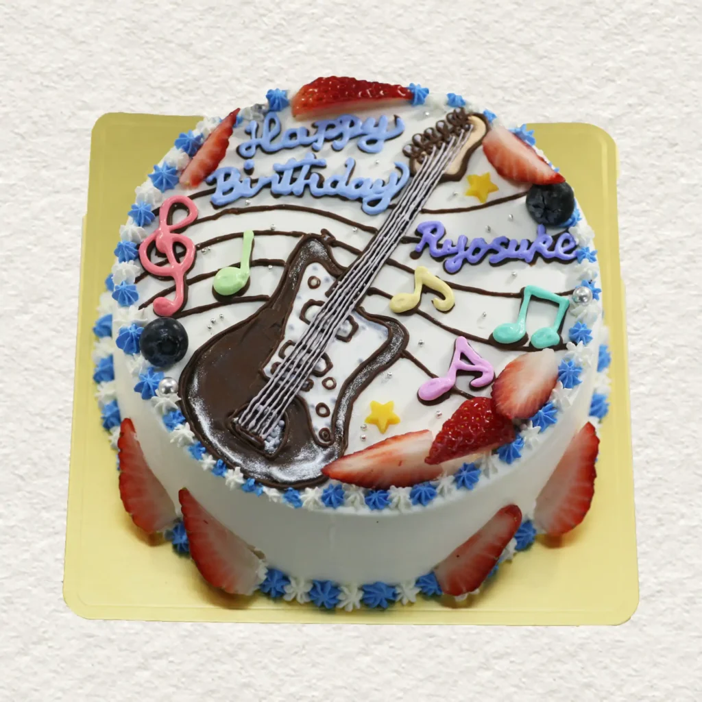 ギターのイラストケーキ