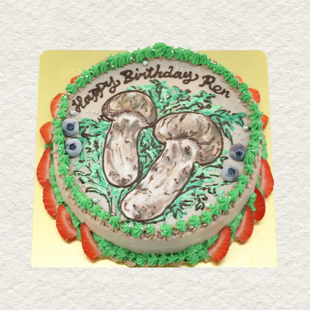 まつたけのイラストケーキ