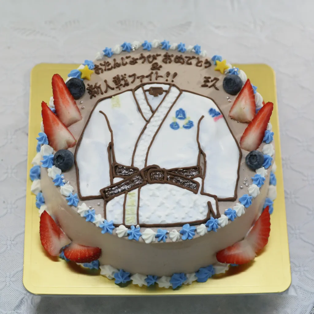 柔道着のイラストケーキ