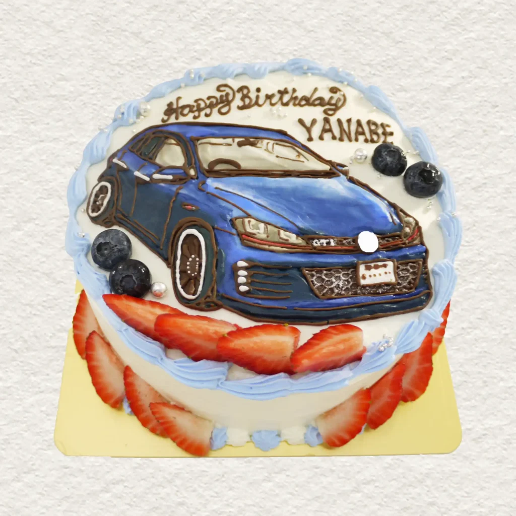 車のイラストケーキ