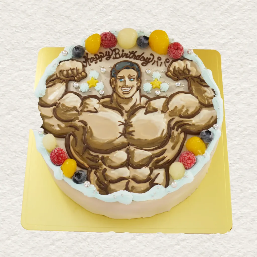 筋肉のイラストケーキ