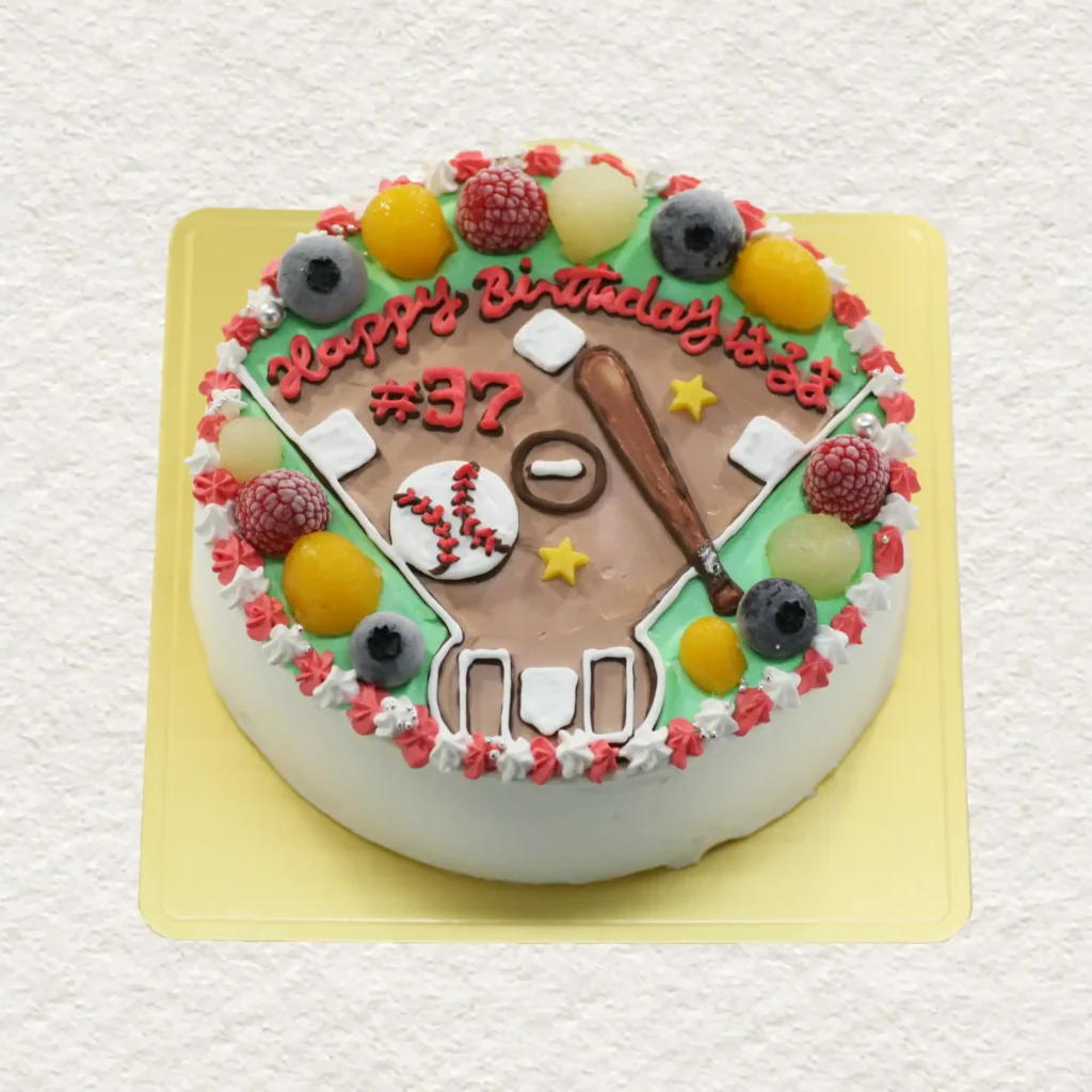 野球グラウンドのイラストケーキ