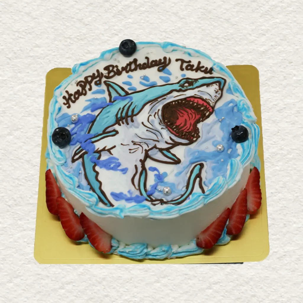 サメのイラストケーキ