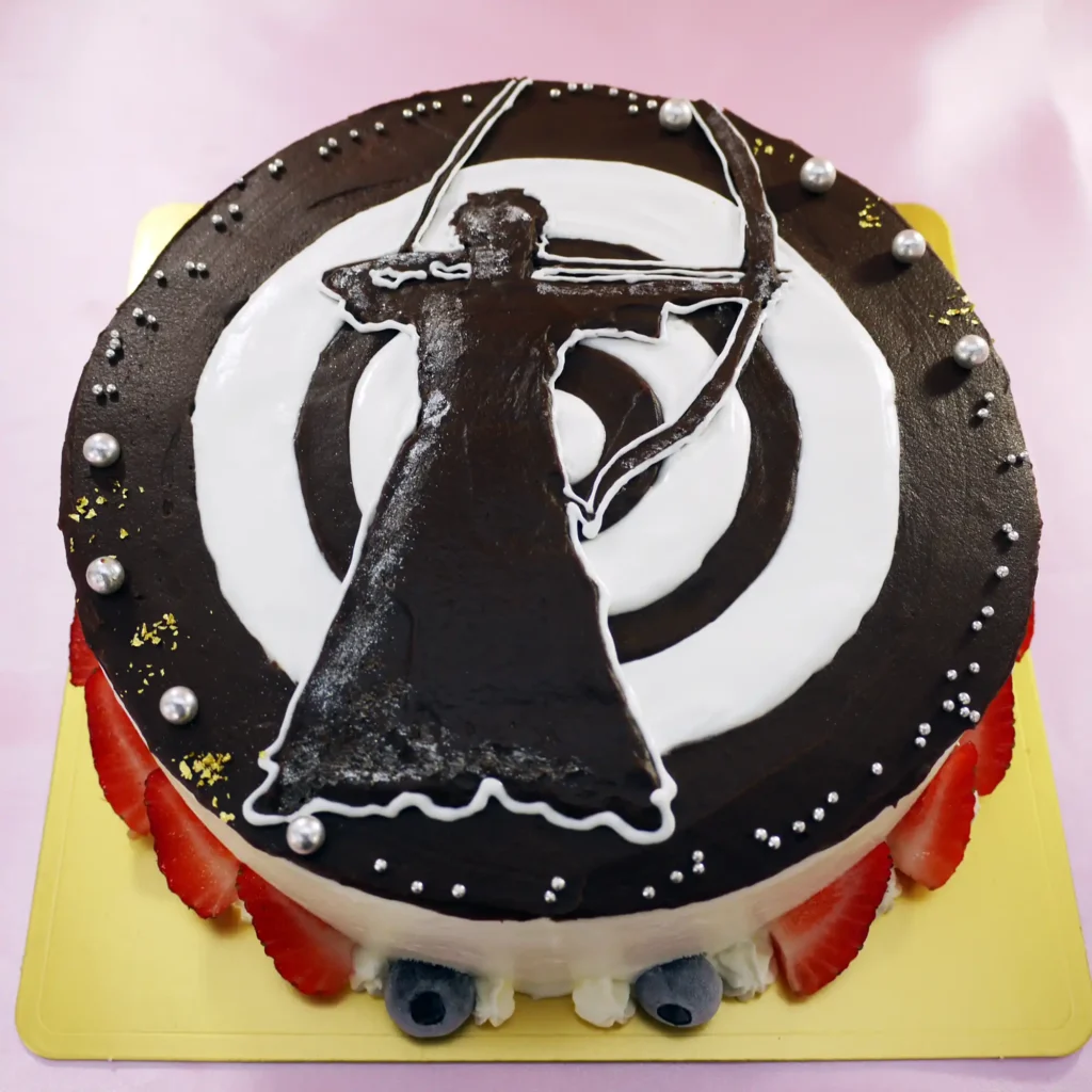 弓道のイラストケーキ