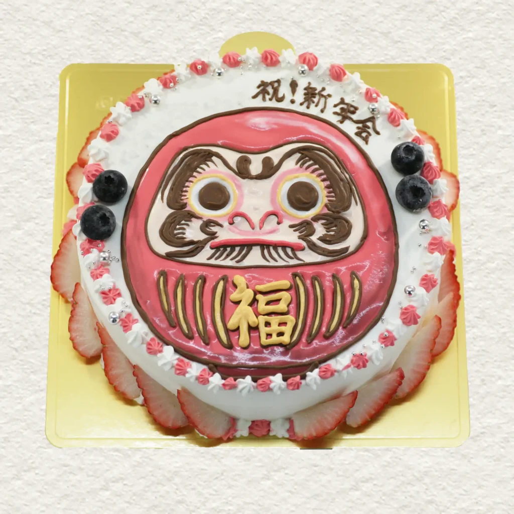 ダルマのイラストケーキ