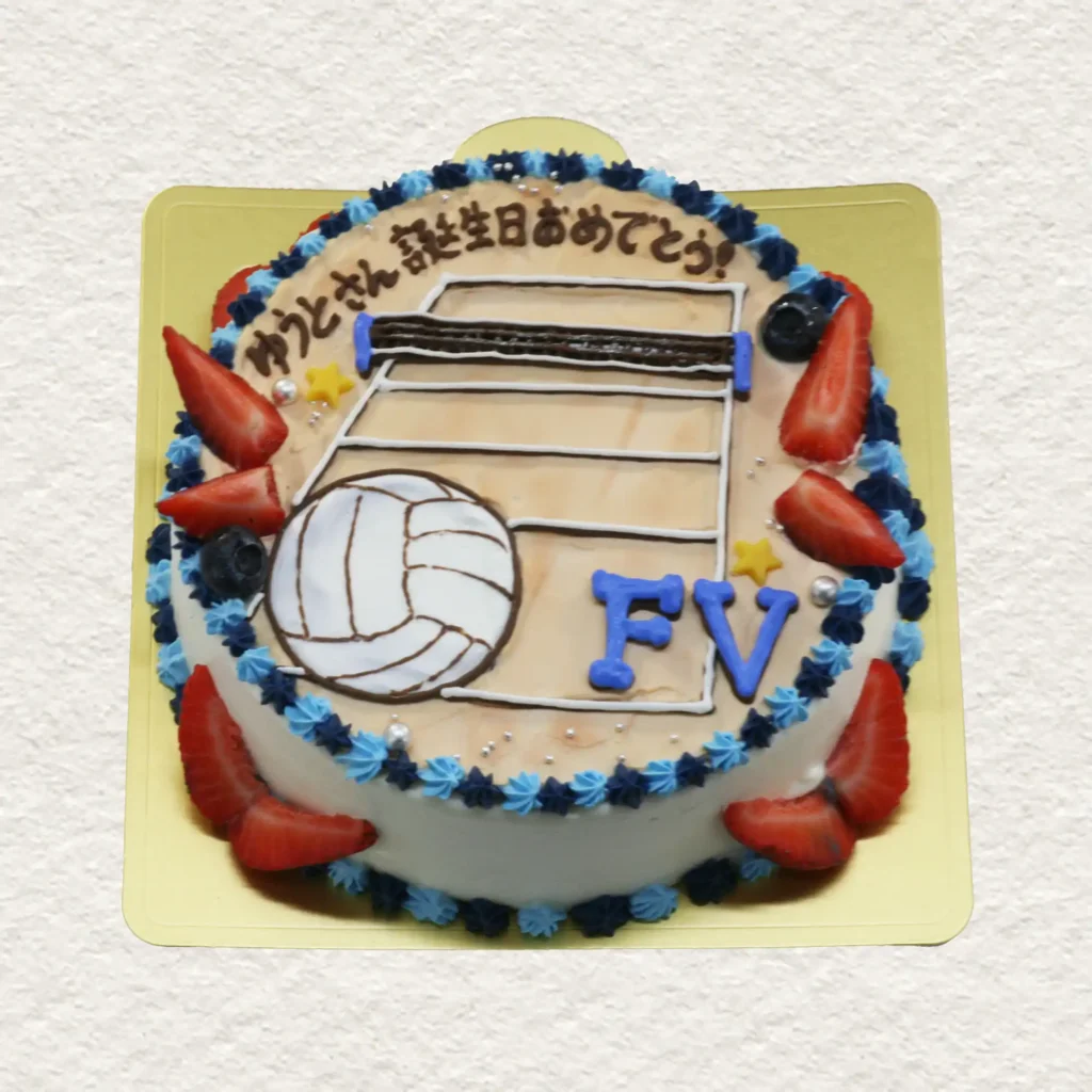 バレーのイラストケーキ
