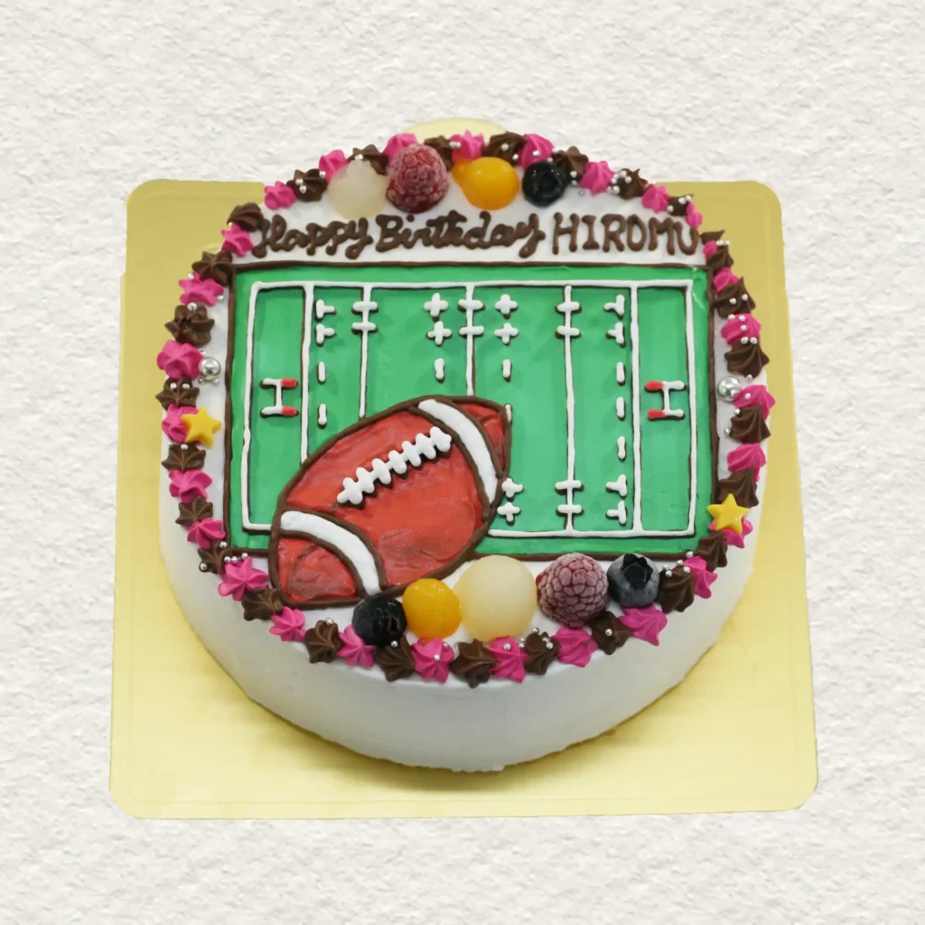 ラグビーのイラストケーキ