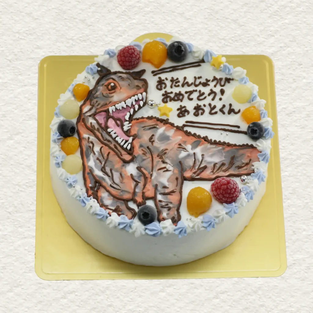 カルノタウルスのイラストケーキ